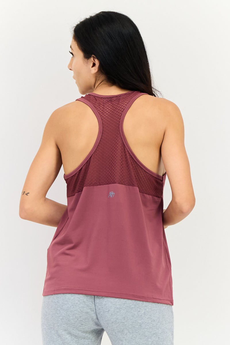 Aeropostale Women Sportswear Fit Sleeveless Training Tank Top, Mauve - Image 3